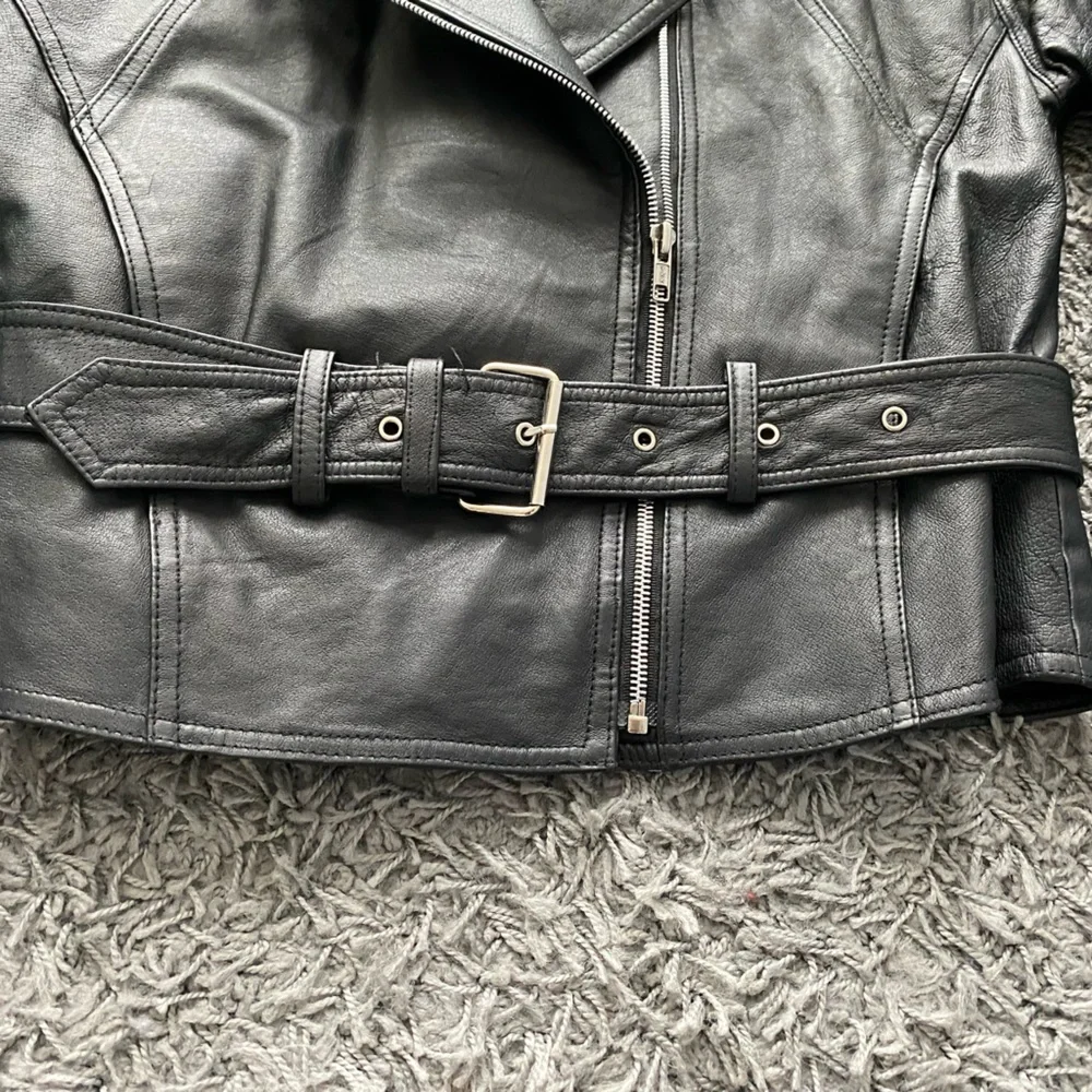 Vintage Cosa Nova Black Leather Biker Jacket - Picture 4 of 12